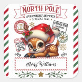 Sticker Carré Livraison spéciale Noël de Père Noël (Devant)