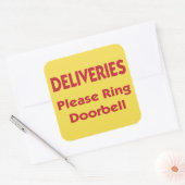 Sticker Carré Livraisons S'Il Vous Plaît Sonnerie De Porte (Enveloppe)