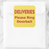 Sticker Carré Livraisons S'Il Vous Plaît Sonnerie De Porte (Sac)