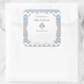 Sticker Carré Livre de Baby shower Blue Owl (Sac)