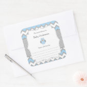 Sticker Carré Livre de Baby shower Blue Owl (Enveloppe)