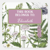 Sticker Carré livre de lecture fleur sauvage (Devant)