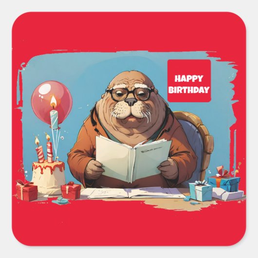 Sticker Carré Livre de lecture Walrus (Devant)