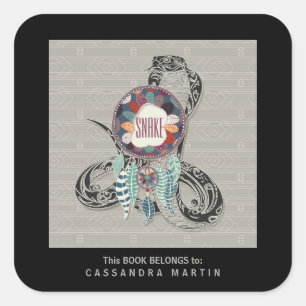 Sticker Carré Livre de l'Esprit animal amérindien Snake