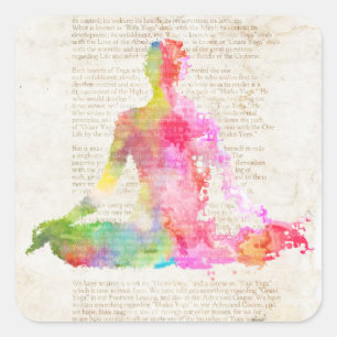 Sticker Carré Livre de yoga