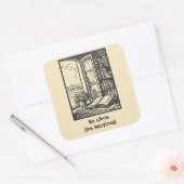 Sticker Carré Livre modifiable par une fenêtre Ex Libris Plaque (Enveloppe)