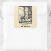 Sticker Carré Livre modifiable par une fenêtre Ex Libris Plaque (Sac)