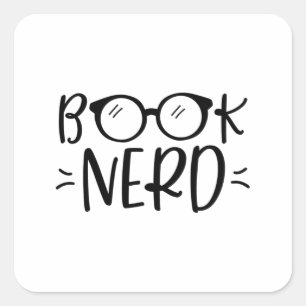 Sticker Carré Livre Nerd - Amateurs de livres