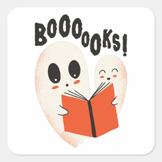 Sticker Carré Livres Halloween Ghosts Book (Devant)