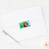 Sticker Carré Llama amour (Enveloppe)