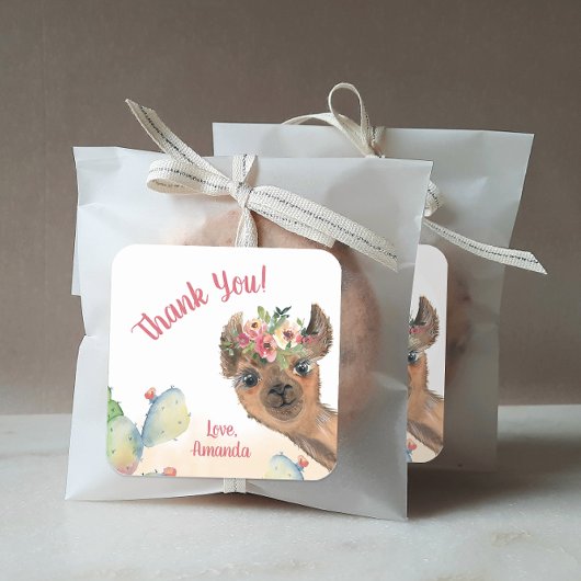 Sticker Carré Llama personnalisé