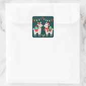 Sticker Carré Llamas de Noël (Sac)