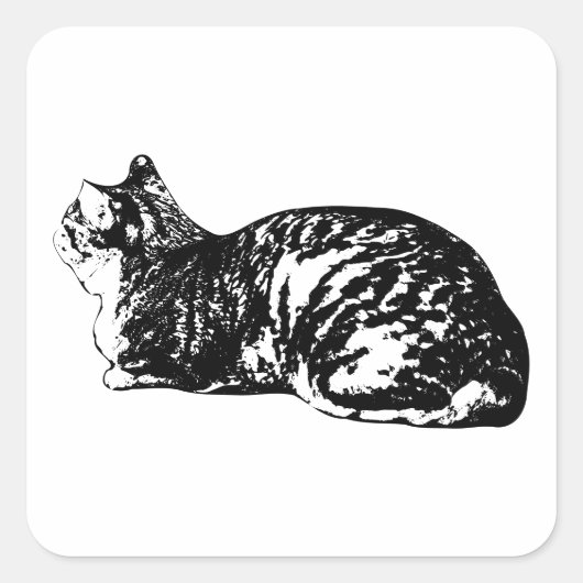 Sticker Carré Loaf Life, Édition Tabby (Devant)