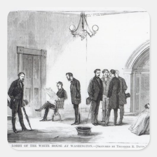 Sticker Carré Lobby de la Maison Blanche à Washington (Devant)