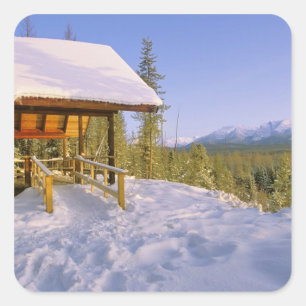Sticker Carré location de la cabane USFS Schnauss en hiver surpl