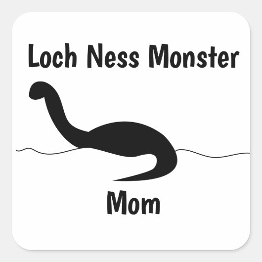 Sticker Carré Loch Ness Monster Maman Funny Personnaliser (Devant)