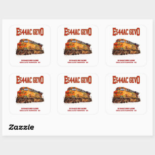 Sticker Carré Locomotive diesel GE ES44AC GEVO vintage