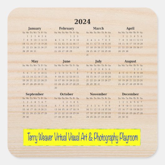 Sticker Carré Logo 2024 à douze mois (Devant)