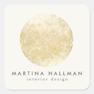 Sticker Carré Logo abstrait de cercle d'or d'aquarelle sur