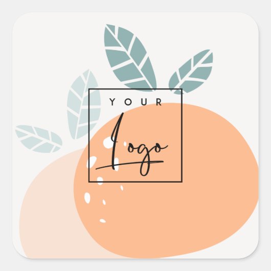 Sticker Carré Logo Abstrait Gras Fruité Orange (Devant)