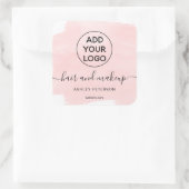 Sticker Carré Logo aquarelle brosse cheveux maquillage (Sac)