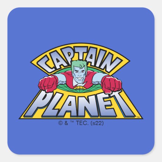 Sticker Carré Logo Captain Planet (Devant)