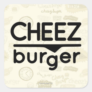 Sticker Carré Logo Cheezburger (noir)