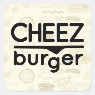 Sticker Carré Logo Cheezburger (noir)