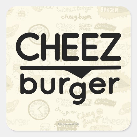 Sticker Carré Logo Cheezburger (noir) (Devant)