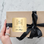 Sticker Carré Logo commercial de signature de nom d'or