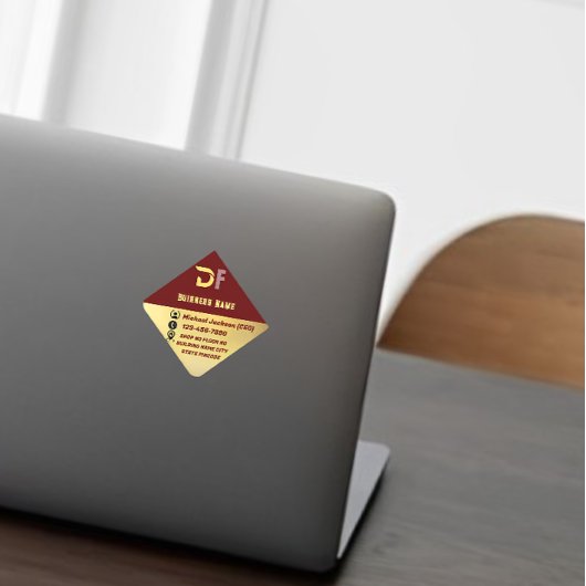 Sticker Carré Logo d'affaires minimaliste moderne QR Code