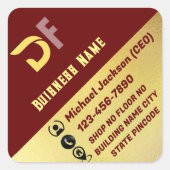 Sticker Carré Logo d'affaires minimaliste moderne QR Code (Devant)