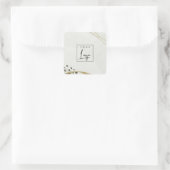 Sticker Carré Logo d'aquarelle Abstraite en pierre gris ivoire o (Sac)