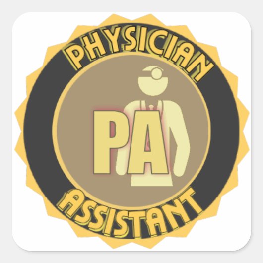 STICKER CARRÉ LOGO D'ASSISTANT PHYSICIEN PA (Devant)