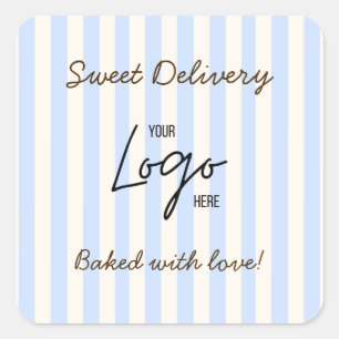 Sticker Carré Logo de café boulangerie cuit avec amour