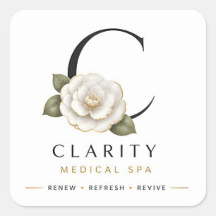 Sticker Carré Logo de Clarity Medical Spa Luxe Camélia