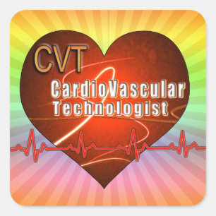 Sticker Carré LOGO DE COEUR DE CVT Technologue en cardiologie
