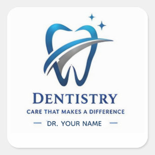Sticker Carré Logo de dentisterie moderne pour la marque de cabi