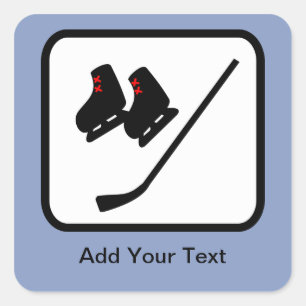 Sticker Carré Logo de hockey sur glace personnalisable