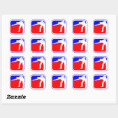 Sticker Carré Logo de la ligue de billard (Feuille)