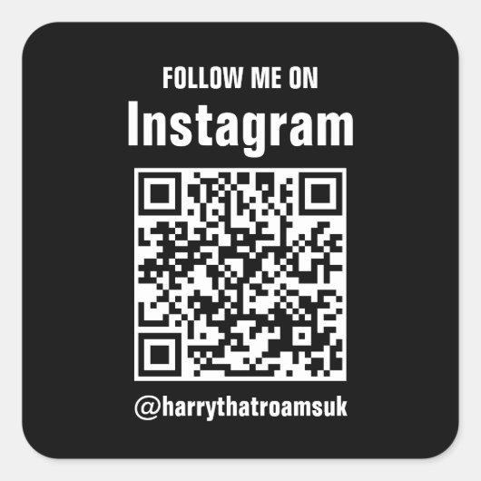 Sticker Carré Logo de l'entreprise de code QR noir élégant | Pro (Devant)