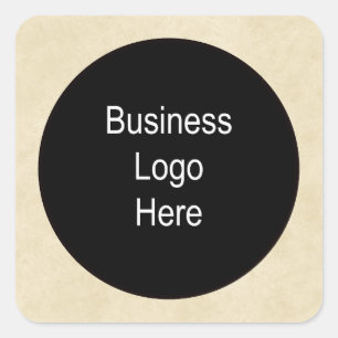 Sticker Carré Logo de l'entreprise Parchemin mince noir AVC