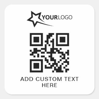 Sticker Carré Logo de l'entreprise personnalisée et code QR