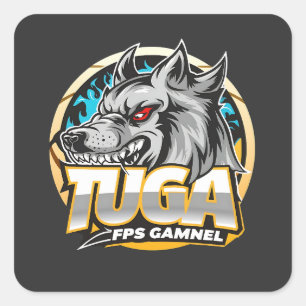 Sticker Carré Logo de l'équipe de jeu TUGA Wolf Gaming de style