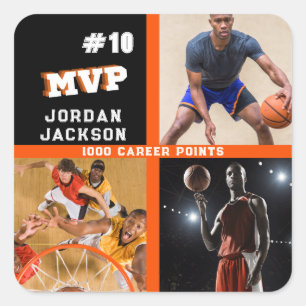 Sticker Carré Logo de l'équipe du joueur MVP étoile Collage