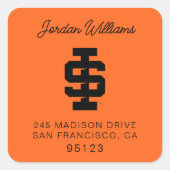 Sticker Carré Logo de l'Université d'État de l'Idaho (Devant)