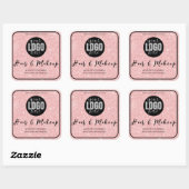 Sticker Carré Logo de maquillage rose parties scintillant pour l (Feuille)