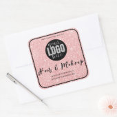 Sticker Carré Logo de maquillage rose parties scintillant pour l (Enveloppe)