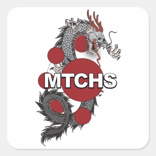 Sticker Carré Logo de MTCHS Dragon (Devant)