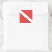 Sticker Carré Logo de plongée sous-marine - Drapeau blanc rouge (Sac)